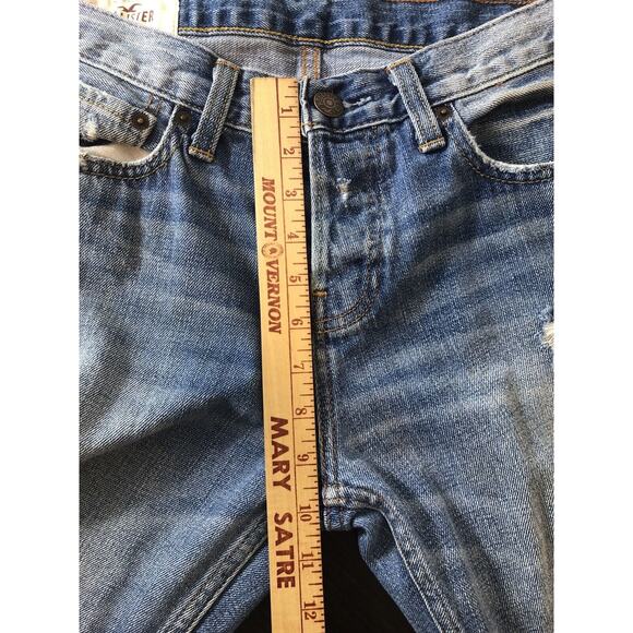 Hollister Skinny Jean Size 30x32 Destroyed Light Wash 100% Cotton - Picture 10 of 12